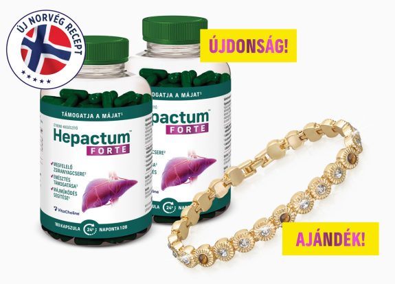 Natural Pharmaceuticals Hepactum FORTE Két nagy csomag Hepactum Forte és ajándék: arany karkötő tigris szemmel.